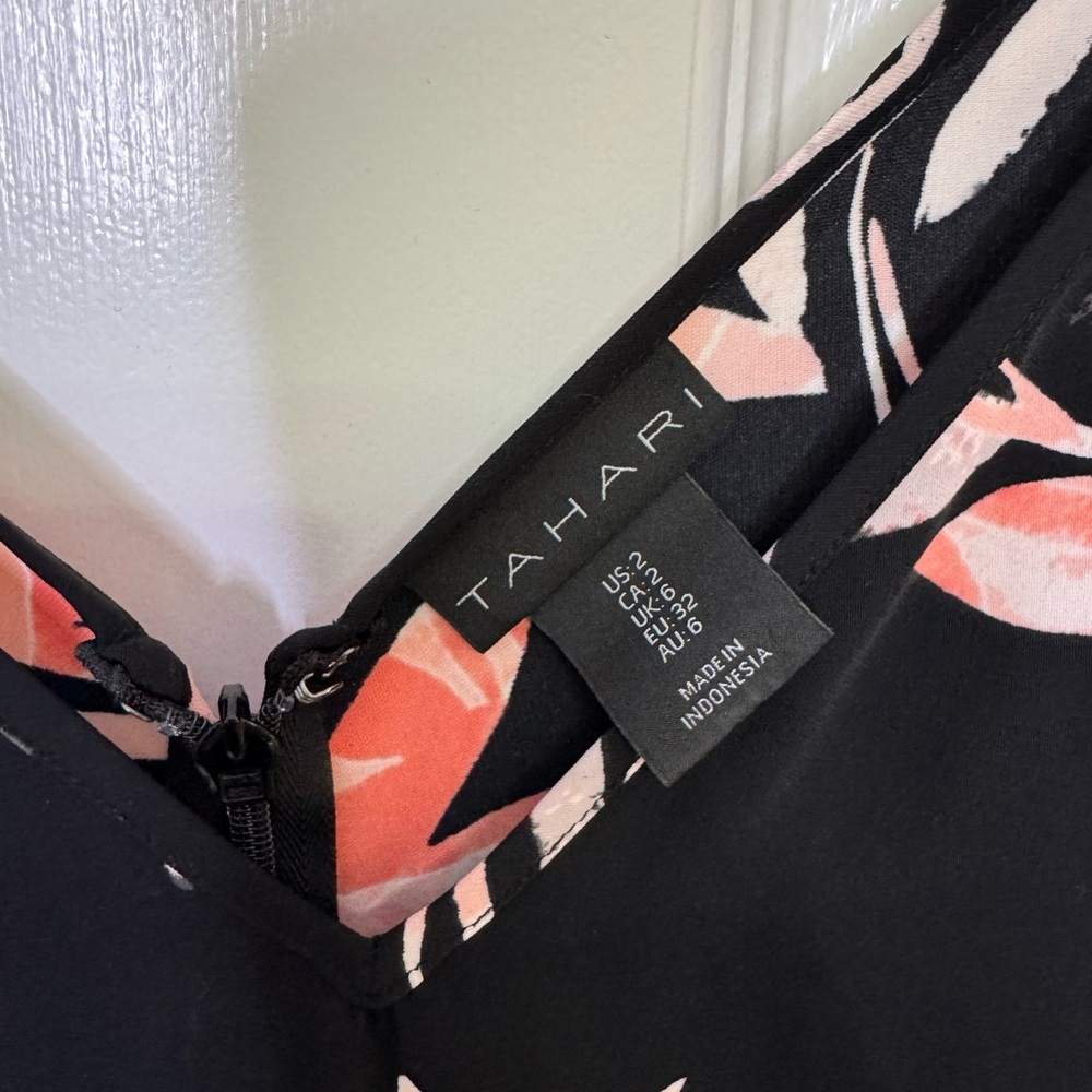 Tahari sz 2 Floral Black Jumpsuit - Picture 8 of 9